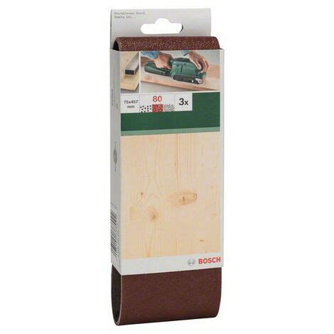 BOSCH 2609256206 Set de 3 bandes abrasives pour ponceuses à bande