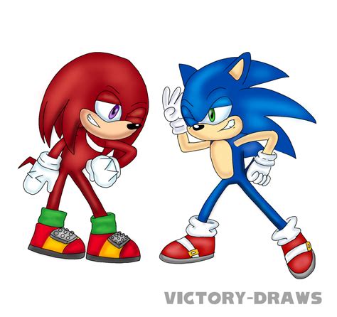 Sonic And Knuckles By Victory Draws On Deviantart