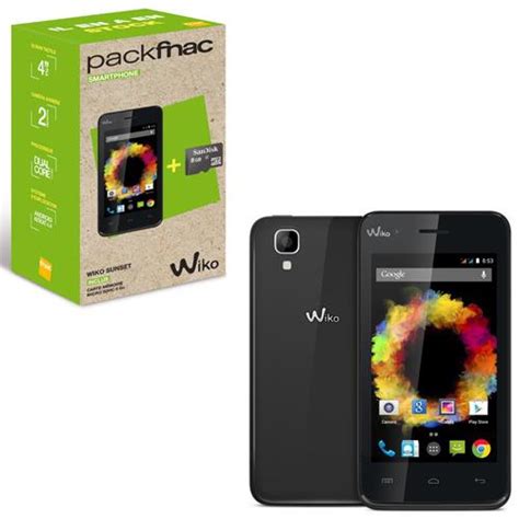 Smartphone Pack Fnac Wiko Sunset Double Sim Go Noir Carte