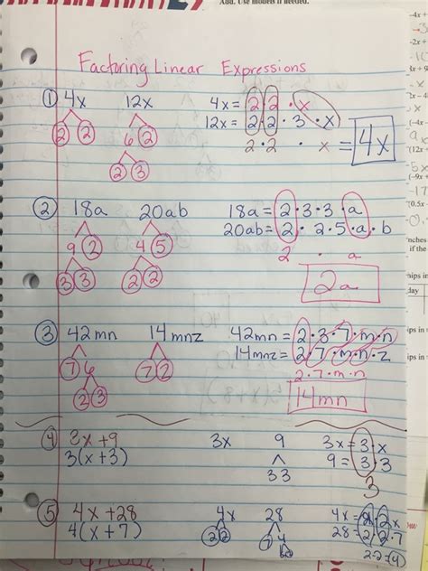 Jacobsen Middle School Seventh Grade Mathematics Notes