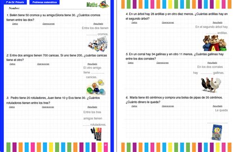 Colección De Problemas Para 3º De Primaria En Pdf E Interactivos