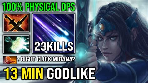 13MIN GODLIKE Solo Mid Carry Mirana Craziest Right Click 41K Damage