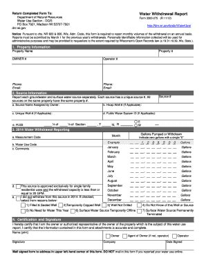 Fillable Online Dnr Wi Blank Forms Pdf Wisconsin Department Of