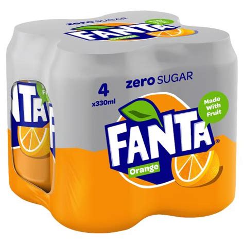 Fanta Orange Zero 4 X 330ml Compare Prices Where To Buy Trolley