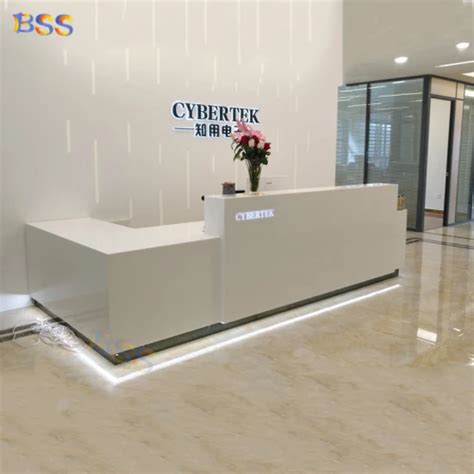 White L Shaped Reception Desk Modern Office Reception Desk Custom L