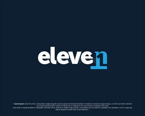Eleven Numeral And Word Logo For Number Stock Vector Illustration Of