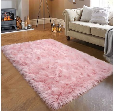 3x5 Feet Pink Rug Rugs for Bedroom Fluffy Rug Fur Rug Pink | Etsy