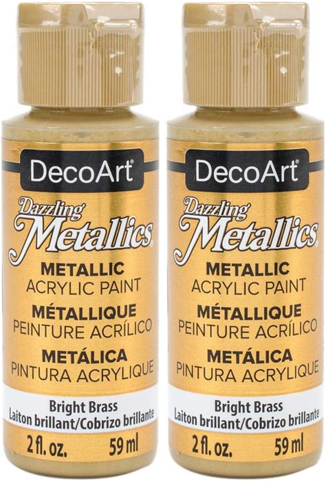 Pack Decoart Dazzling Metallics Acrylic Colors Bright Brass