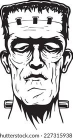 Frankenstein Head Icon Black White Vector Stock Vector Royalty Free