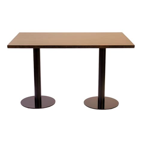 Foh Dt Solid Wood Spliced Light Walnut Dual Base Dining Table