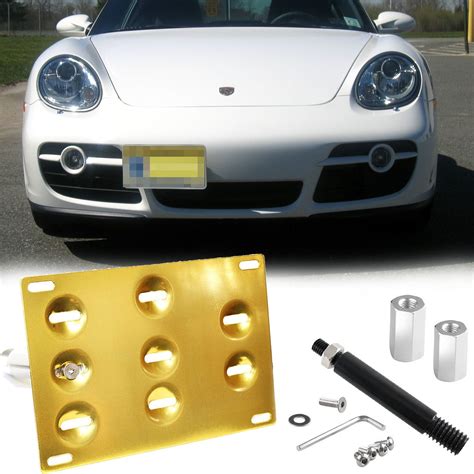 Xotic Tech Gold License Plate Mount Bracket Tow Hook Holder For 2010 Up