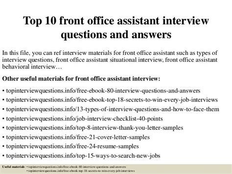 Top 10 Front Office Assistant Interview Questions And Answers