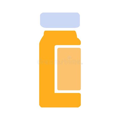 Yellow Pill Bottle With White Cap Icon Stock Vector Illustration Of