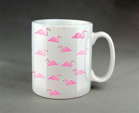 Pink Flamingo Ceramic Mug Oz Size Cool By Happyreddoor Mugs Pink