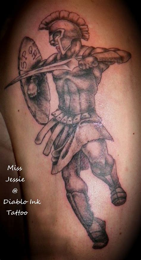 Gladiator Warrior Tattoo By Miss Jessie At Diablo Ink Tattoo Pleasant