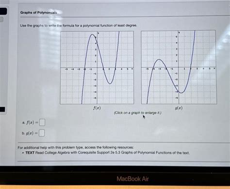 Solved Use The Graphs To Write The Formula For A Polynomial Chegg