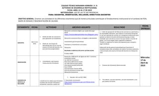 1 Trabajo Para Tercera Semana De Desarrollo Institucional Abril 2019 PPT