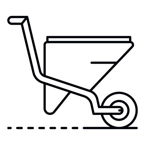 Garden Wheelbarrow Icon Outline Style Vector Art At Vecteezy