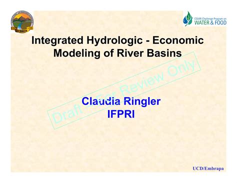 Integrated Hydrologic Economic Modelling Of River Basins PPT