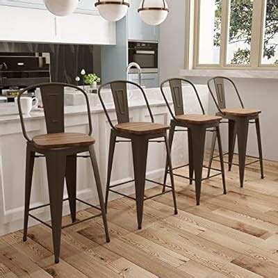 Buy Aklaus Swivel Metal Bar Stools With Backs Counter Stools Set Of