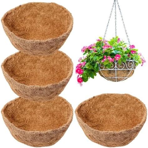 Jjyhehot Pcs Round Hanging Basket Liners Inch Natural Coco Fiber