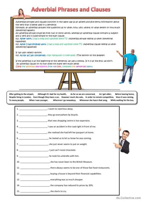 11 Adverbials English Esl Worksheets Pdf And Doc