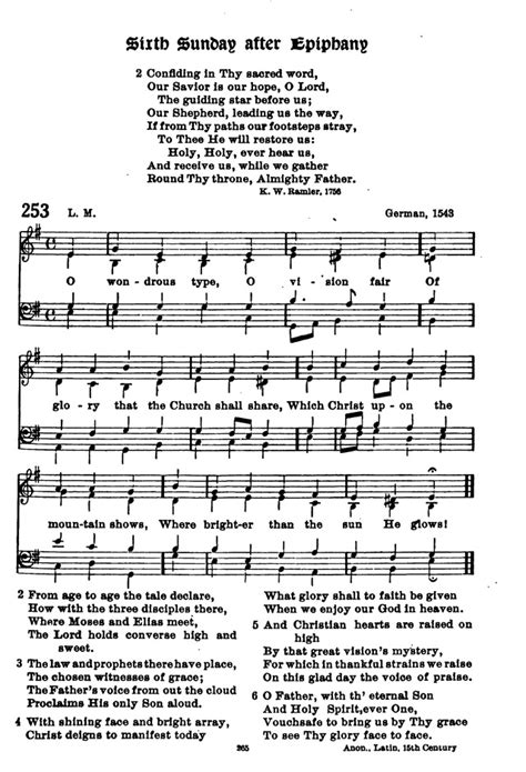 The Lutheran Hymnary 253 O Wondrous Type O Vision Fair Hymnary Org