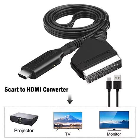 CÂBLE CONVERTISSEUR PÉRITEL vers HDMI adaptateur Audio 720P 1080P