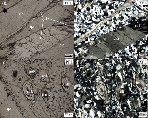 Photomicrographs Of Stage Iii Ankerite Quartz Sericite Vein Download Scientific Diagram