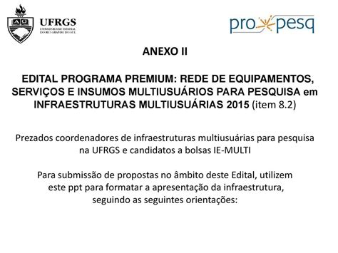 ANEXO II EDITAL PROGRAMA PREMIUM REDE DE EQUIPAMENTOS SERVIÇOS E