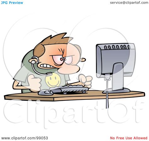 Royalty Free Rf Clipart Illustration Of An Angry Computer Support