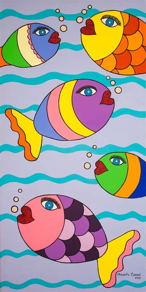 Three Colorful Fish With Bubbles In The Water