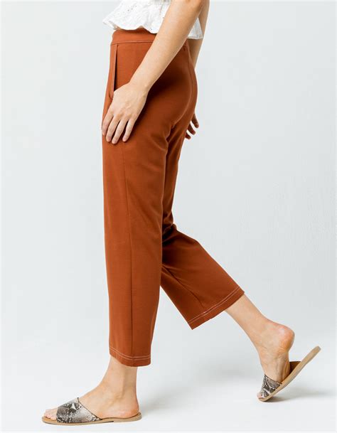 Sky And Sparrow Pork Chop Pocket Womens Crop Flare Pants Copper Tillys