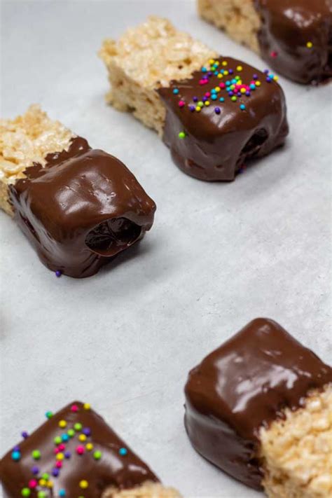 Chocolate Dipped Rice Krispies Treats No Bake Chocolate Treat