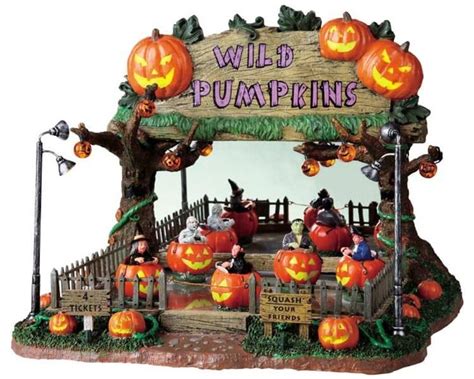 Wild Pumpkin Ride Lemax Spooky Town Halloween Village Display