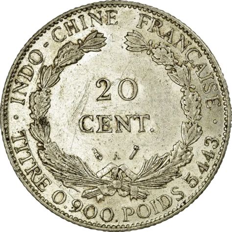 21072 MONNAIE INDOCHINE Française 20 Cents 1885 Paris SUP