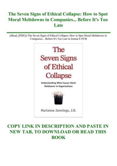 Read Pdf The Seven Signs Of Ethical Collapse How To Spot Moral