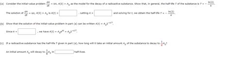 Solved A Consider The Initial Value Problem Chegg