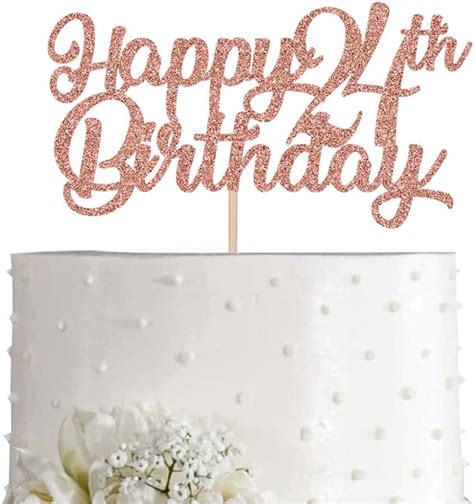 24th Birthday Cake Topper Rose Gold Glitter Cheers India Ubuy