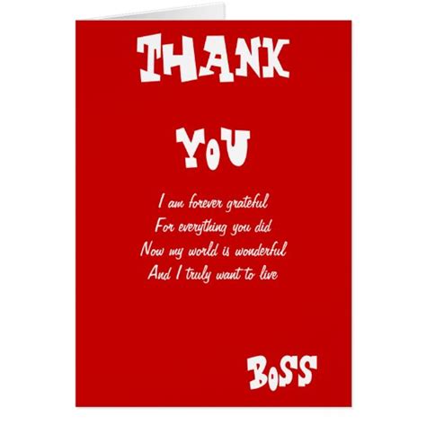 Thank you boss greeting cards | Zazzle.com