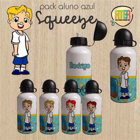 PACK MENINO VOLTA AS AULAS AZUL CLARO SQUEEZE Ana Melim Studio Art