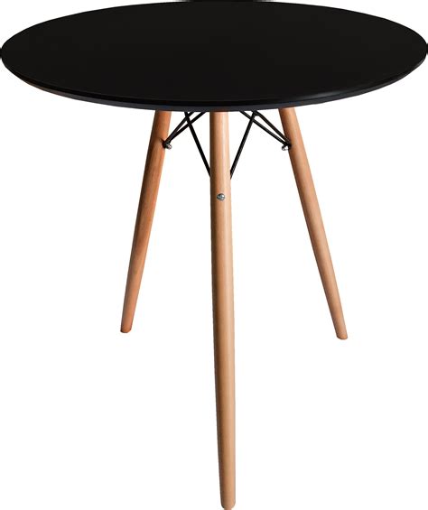 Mesa Jantar Redonda Eiffel Tripé 70cm Preto MDF Charles Eames