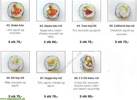 Crazy Sushi Næstved Dagens Menu