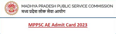 Mppsc Ae Admit Card 2023 Link Out State Engineering Service Exam