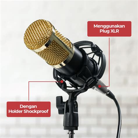 TaffSTUDIO Mikrofon Kondenser Studio Mic XLR With Shockproof Mount BM