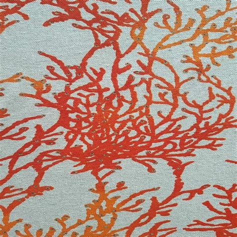 Tissu coton ENDUIT Corail Calédonie orange