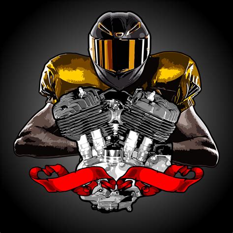 american football player with v twin engine 11222373 Vector Art at Vecteezy