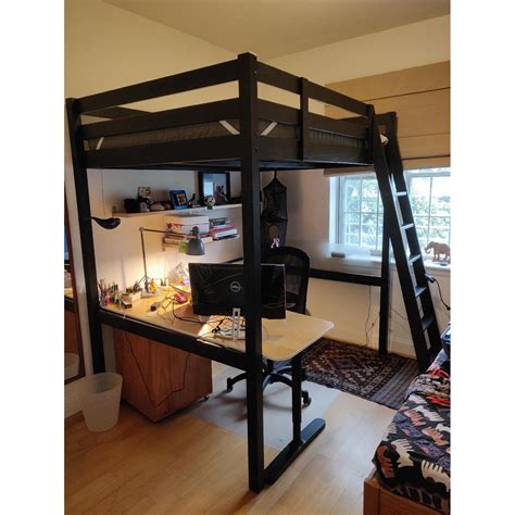 Ikea Stora Loft Bed In Black Wood Aptdeco