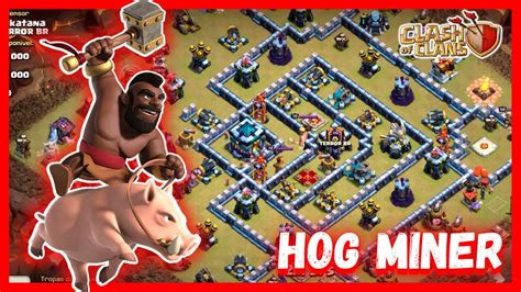 Como Atacar Cv Queen Walk E Hog Miner Clash Of Clans Youtube