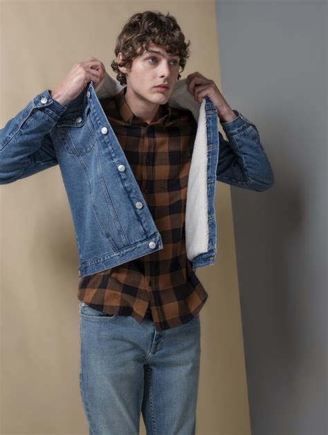 Blue Mid Wash Borg Lined Denim Jacket New Look Borg Lined Denim